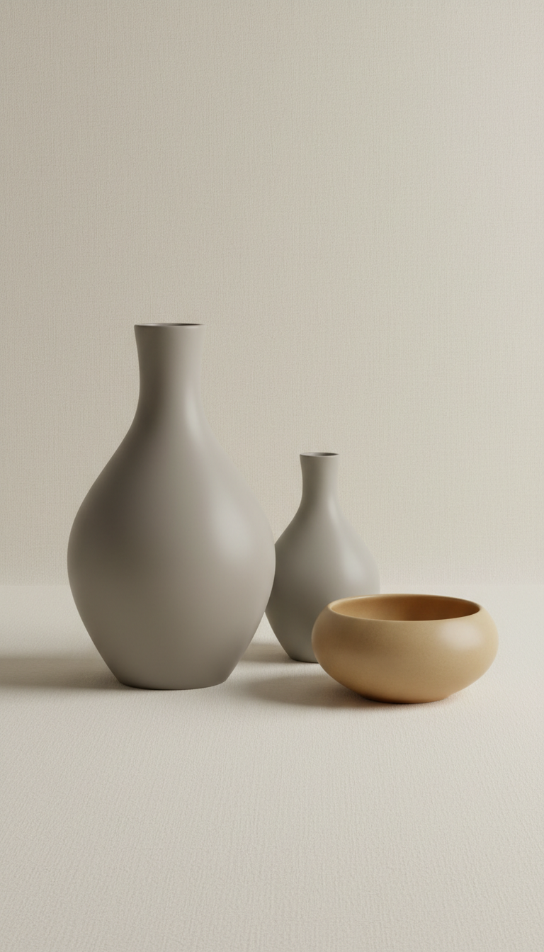 Minimalist ash grey vase