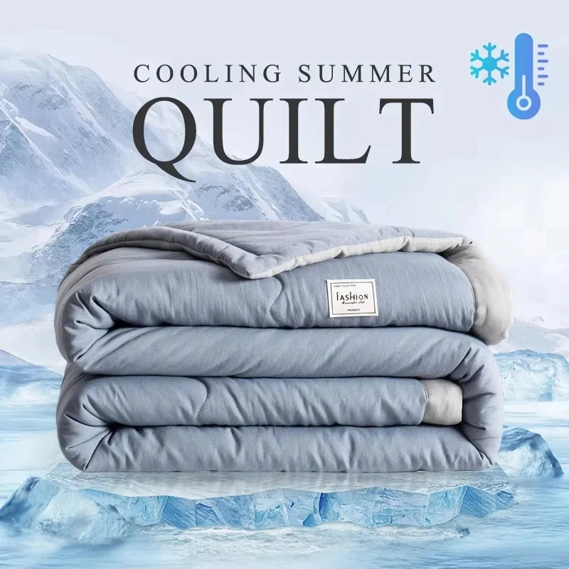 Japanese Quilted Cooling Summer Blanket Super Soft Skin-friendly Quilt Breathable Lightweight Comforter Air-conditioned Duvet