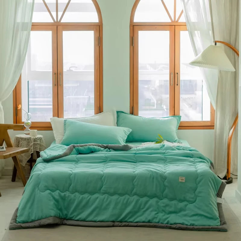 Japanese Quilted Cooling Summer Blanket Super Soft Skin-friendly Quilt Breathable Lightweight Comforter Air-conditioned Duvet