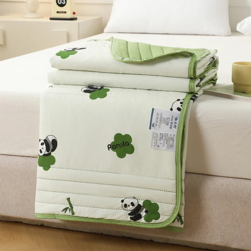 New Fresh Printing Air Conditioner Quilt Skin Friendly Breathable Summer Blanket Soft Airable Comforter Thin Single Double Duvet