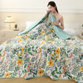 New Fresh Printing Air Conditioner Quilt Skin Friendly Breathable Summer Blanket Soft Airable Comforter Thin Single Double Duvet
