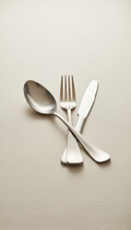 Brushed stainless steel utensil set