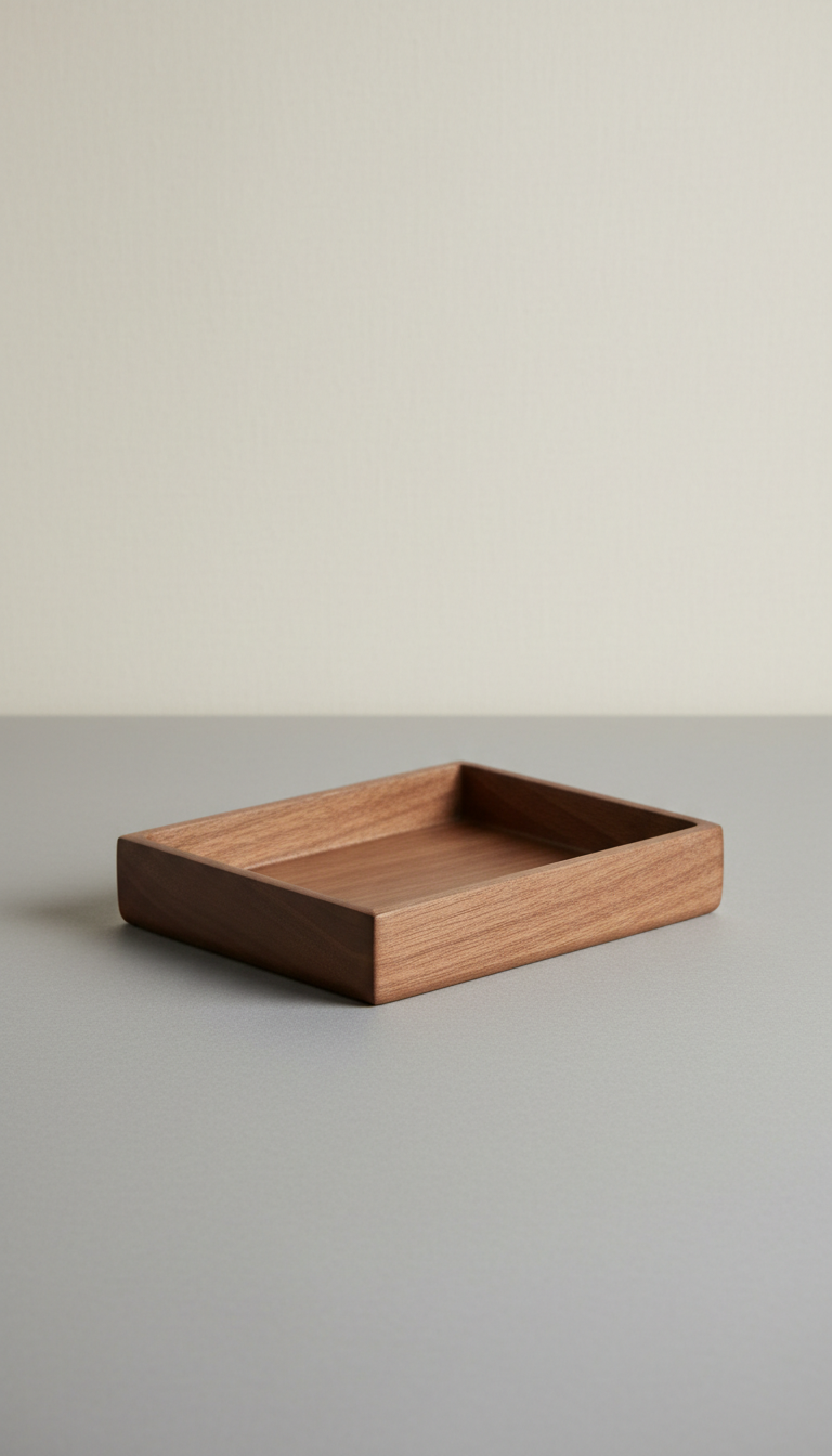 Solid walnut storage tray